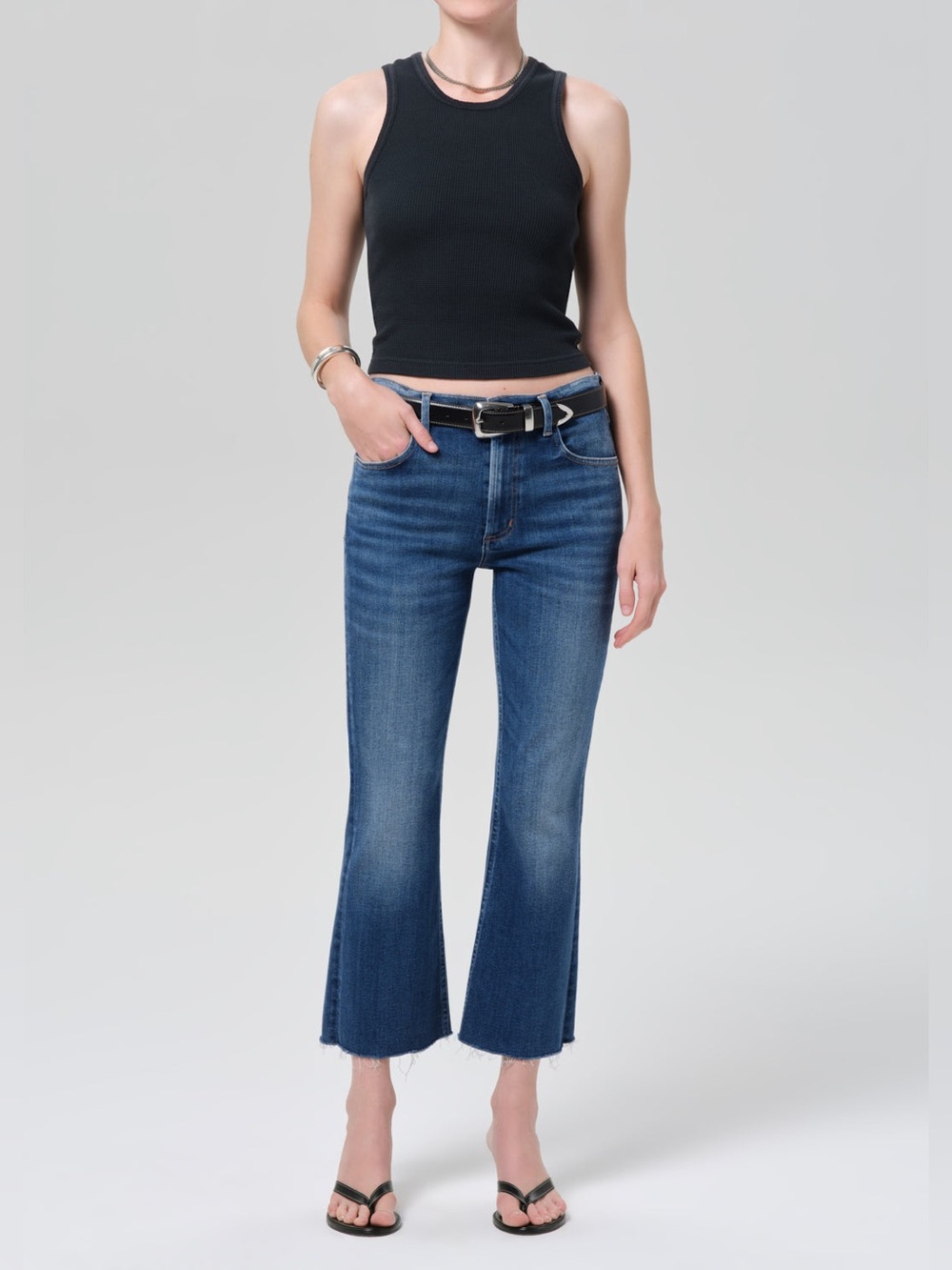 Citizens Of Humanity Kelly #001 Low Waist Boot Cut Cropped Jeans Size 25